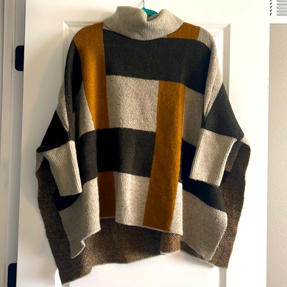 Zara Poncho Knit Sweater Size M